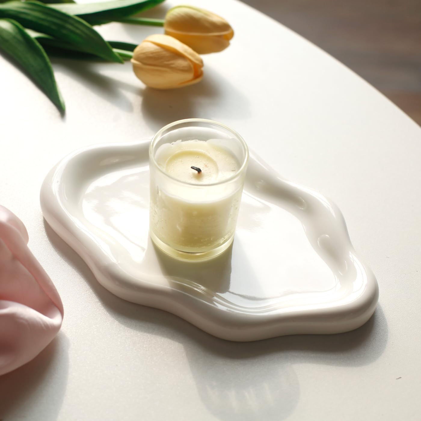 Jewelry Dish Trinket Tray for Women, Ring Dish Holder, Unique Cloud Shape Ceramic Plate Cute Thin... | Amazon (US)
