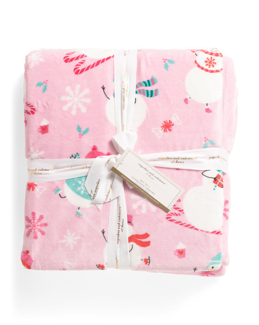 2pk Candy Skis Snowmen Throw Set | TJ Maxx