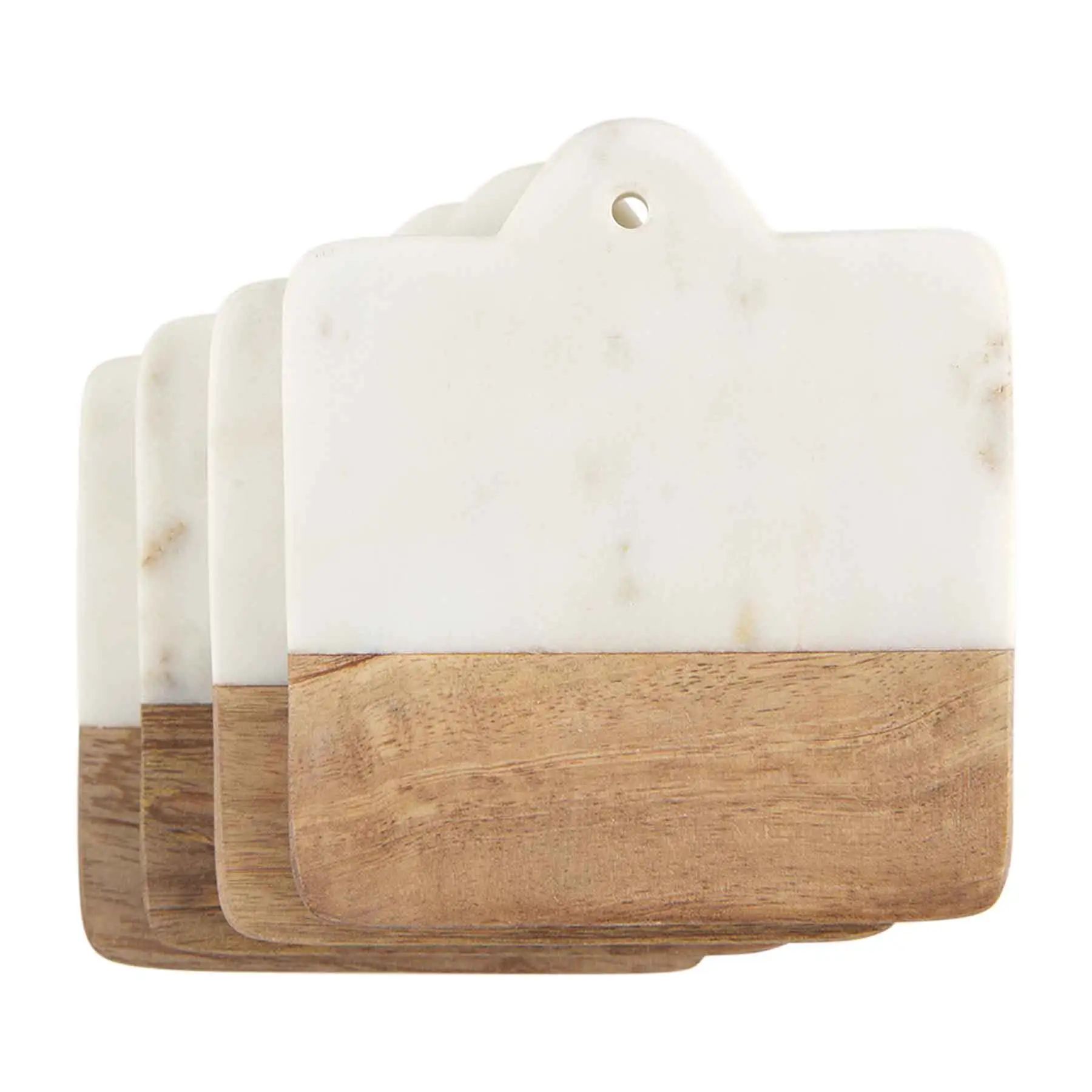 Marble and wood square coaster set | Mud Pie (US)