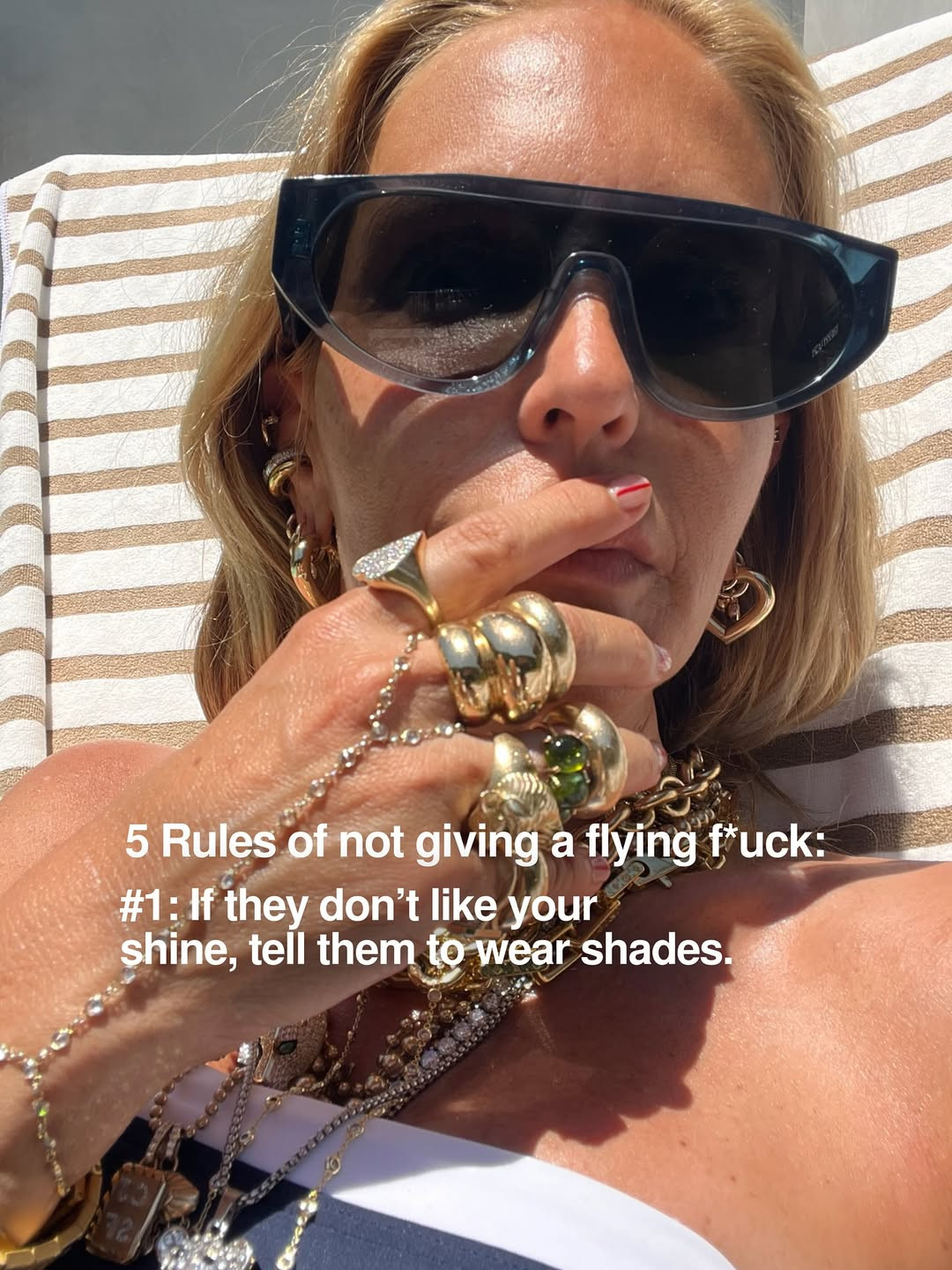 Sun and zero apologies! Not everyone’s gonna get it and that’s kind of the point ❤️ What’s your personal rule for not giving a flying f*ck? I want to hear it! 

 #LTKSeasonal #LTKStyleTip #LTKSwim