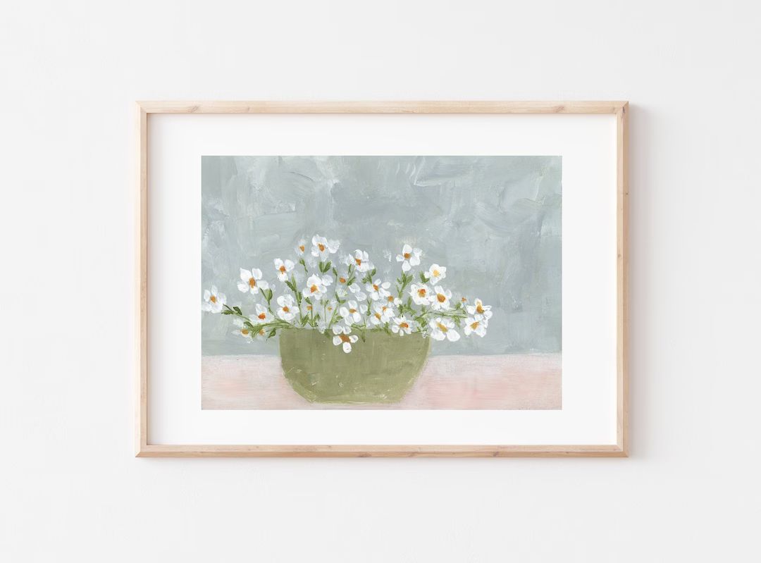 Floral Painting Daisies Floral Prints Painting of Flowers - Etsy | Etsy (US)
