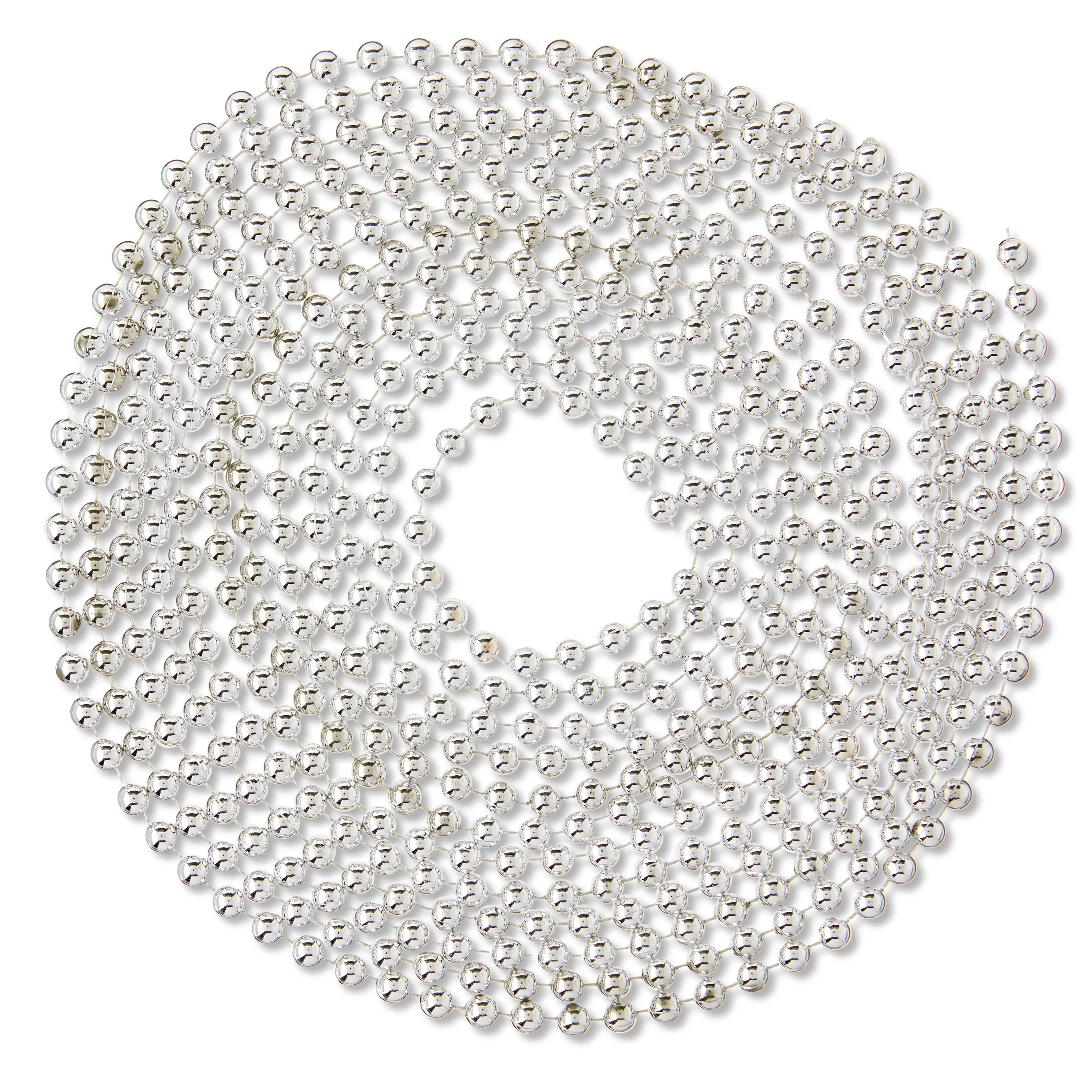 Plastic Bead Christmas Garland, Silver, 18', by Holiday Time | Walmart (US)