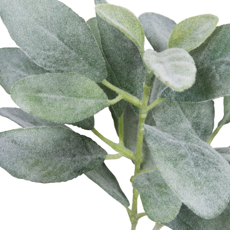 Mainstays Artificial Plants, 15" Flocked Green Set of 2 Lamb's Ear Short Stem | Walmart (US)