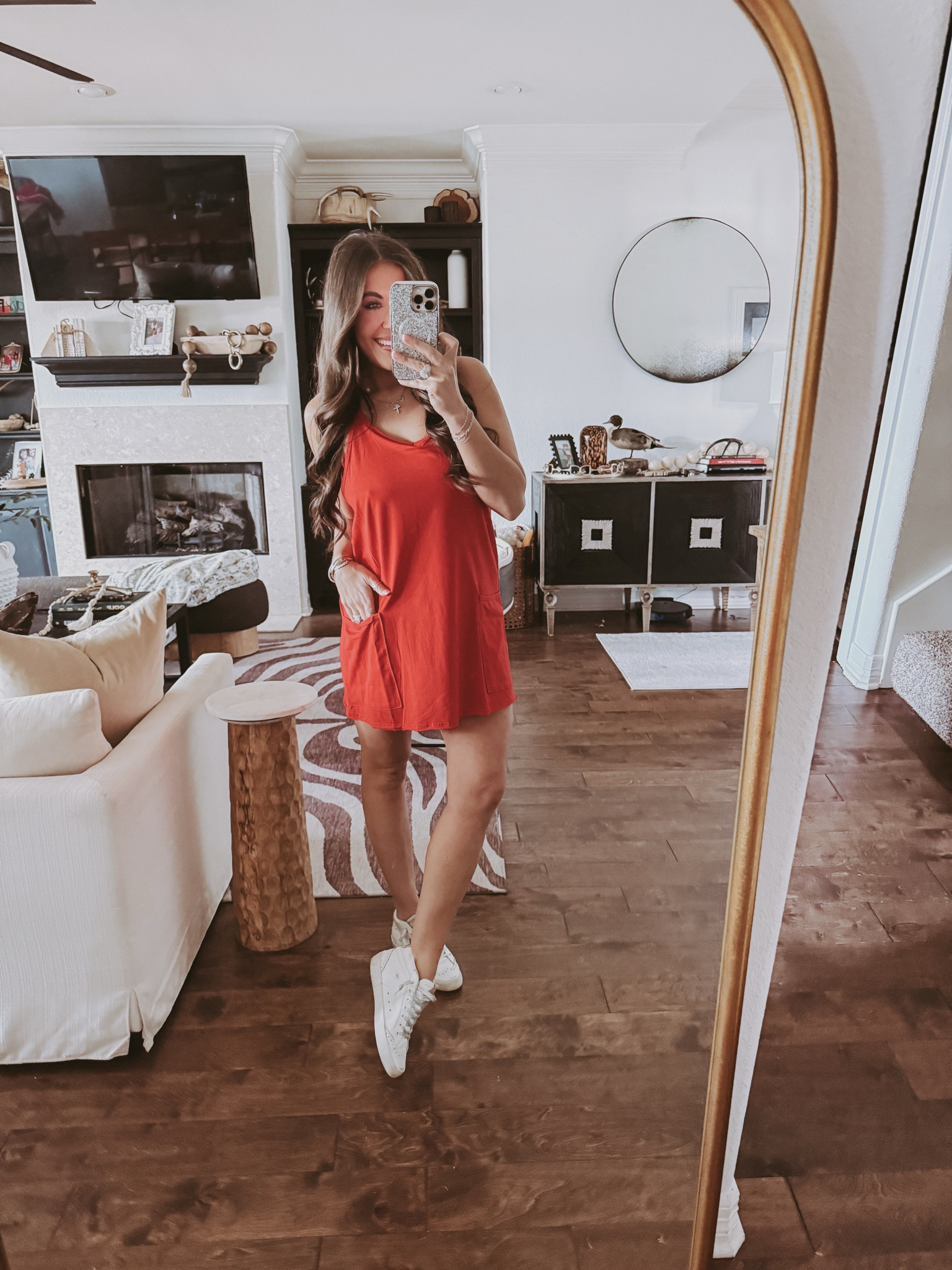 Feeling cute in this vibrant red romper (XS)! Perfect for a casual day out.

#LTKPetite #LTKootd #LTKSaleAlert