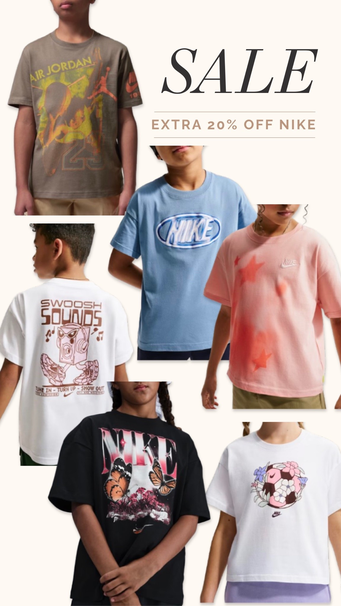 Nike kids t-shirts on sale. Extra 20% off with code SUMMER

#LTKKids #LTKSaleAlert #LTKmomlife