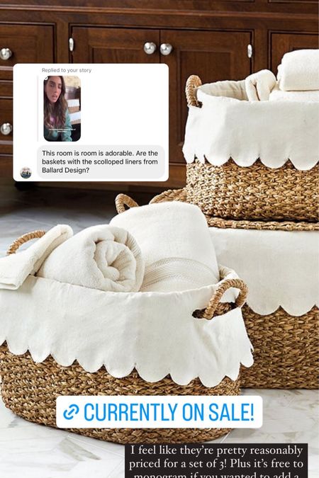 Using this set of three scalloped baskets from Ballard Designs in Gigi’s nursery! 

#LTKstyletip #LTKbaby #LTKhome