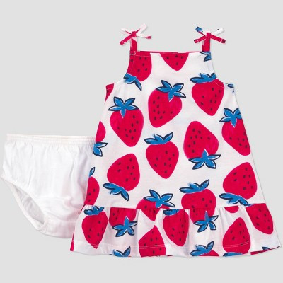 Carter's Just One You® Baby Girls' 4th of July 2pc Strawberries Dress - Red 9M | Target