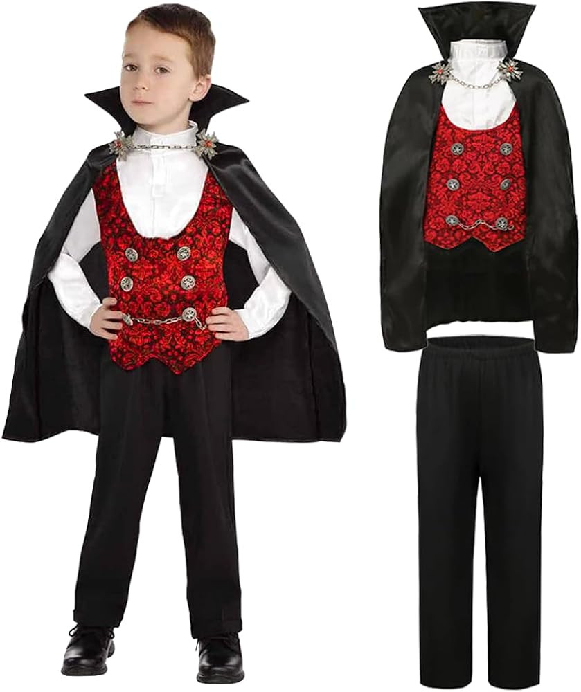Lingway Toys Kids Vampire of Darkness Costume for Boys Halloween Dress Up Parties with Accessorie... | Amazon (US)