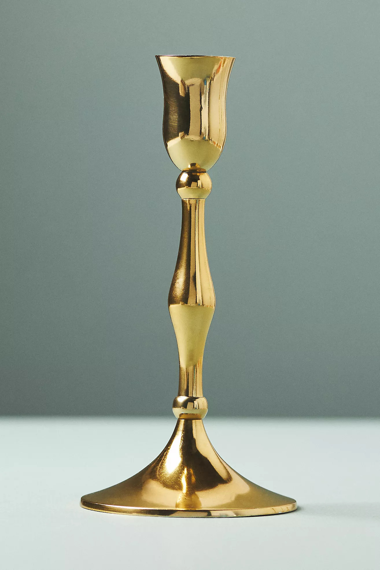 Luce Gold Metal Taper Candle Holder | Anthropologie (US)