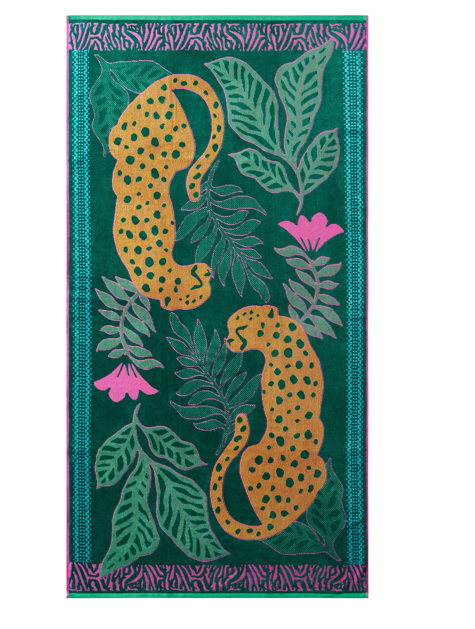 Better Homes & Gardens Cotton-Blend Beach Towel, 72 x 38 in, Jungle Cat | Walmart (US)
