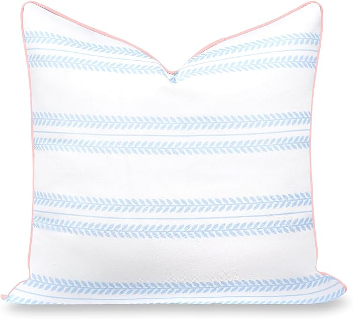 Hofdeco Premium Coastal Grandmillennial Patio Indoor Outdoor Throw Pillow Cover Only, 22"x22" Wat... | Amazon (US)