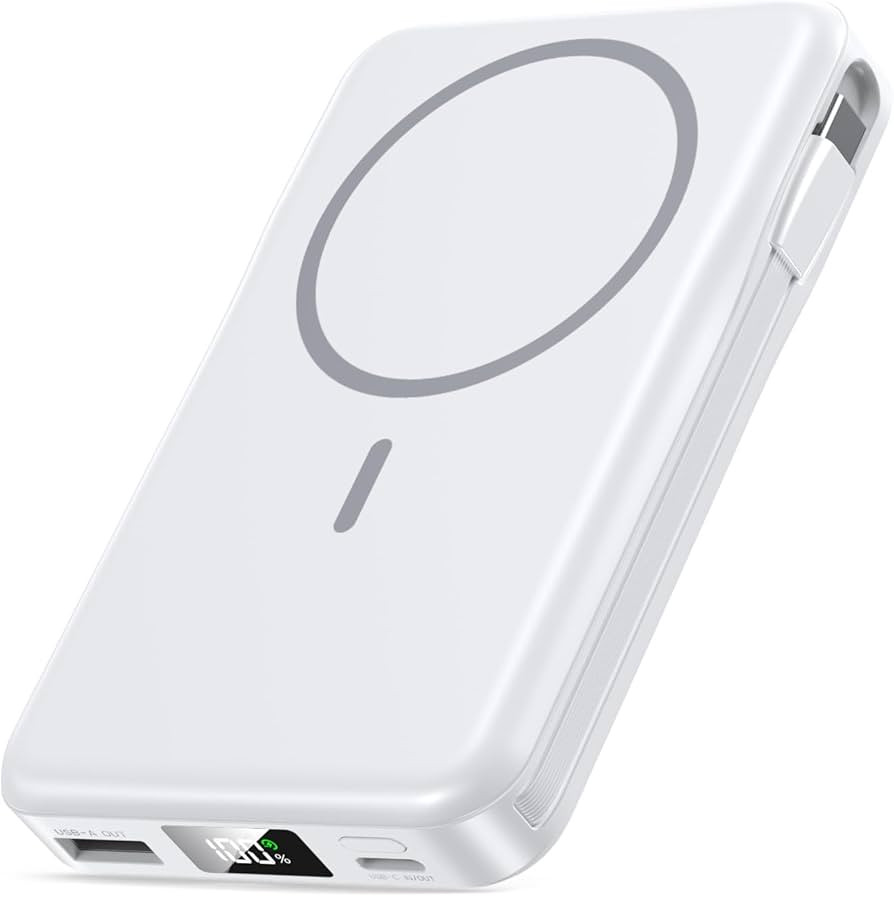 Magnetic Portable Charger, 10000mAh Power Bank, 5 in 1 Portable Charger with Built in Cable, 20W ... | Amazon (US)