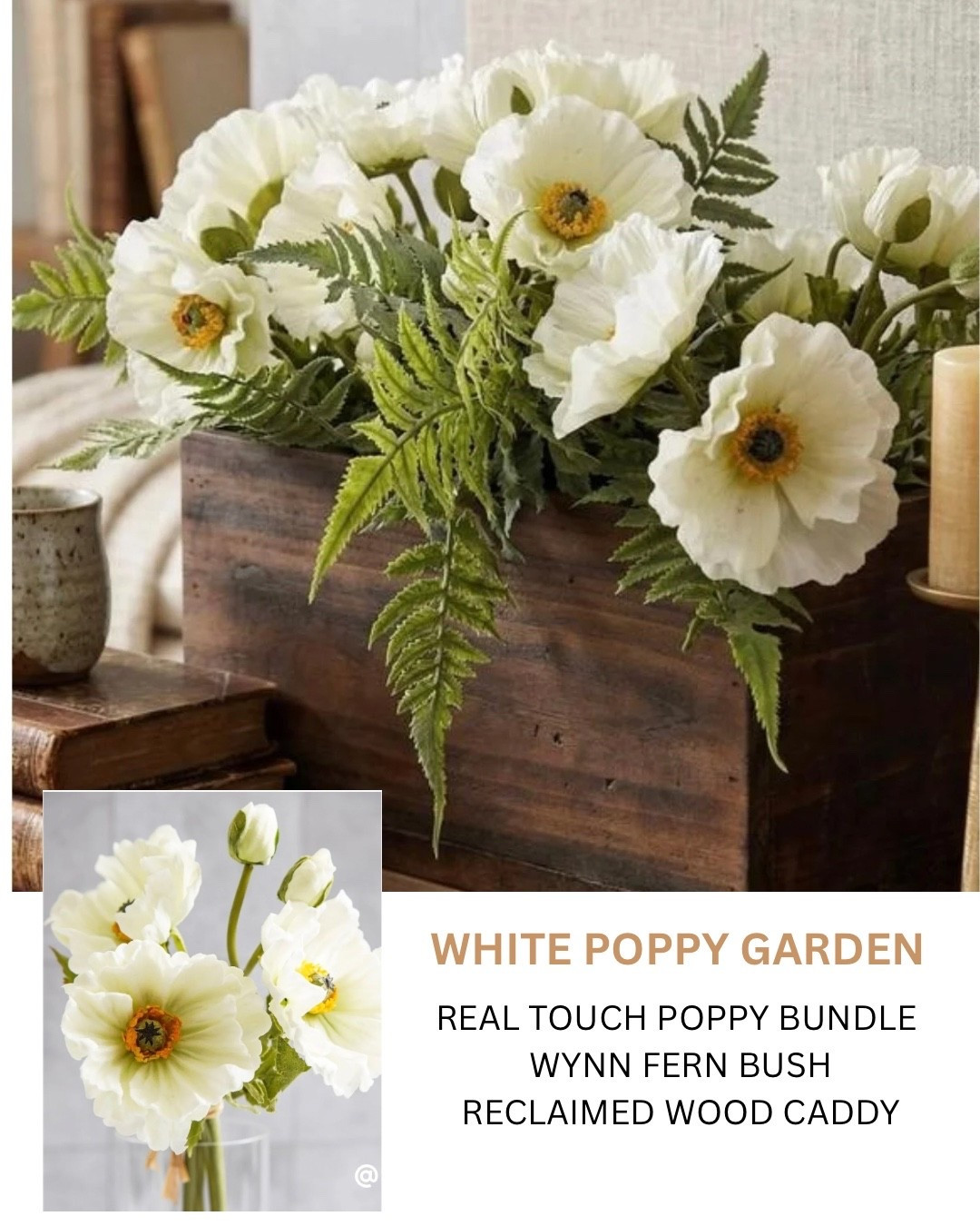 White Poppy Garden Look
Fresh airy, and effortlessly gathered , The Meadow Caddy. Bundle bring the beauty of blooming spring gardens
  indoors
#ltkhome #fauxflowers #poppy

#LTKMothersDay