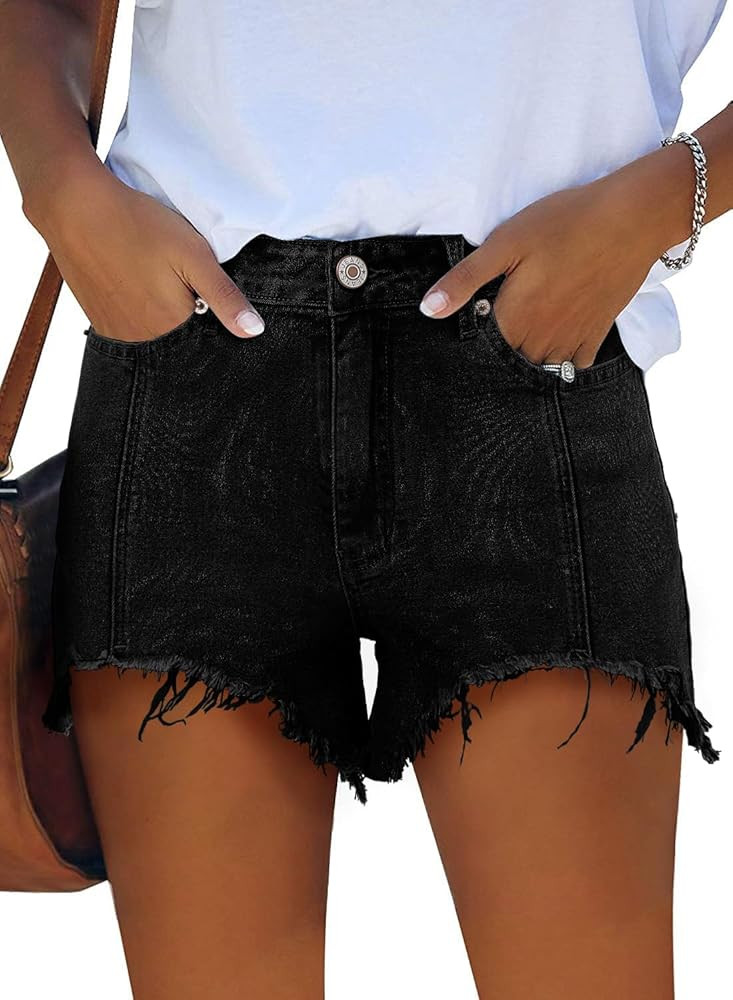 SANMM 2024 Jean Shorts for Women Casual Stretchy Denim Summer Hot Short | Amazon (US)