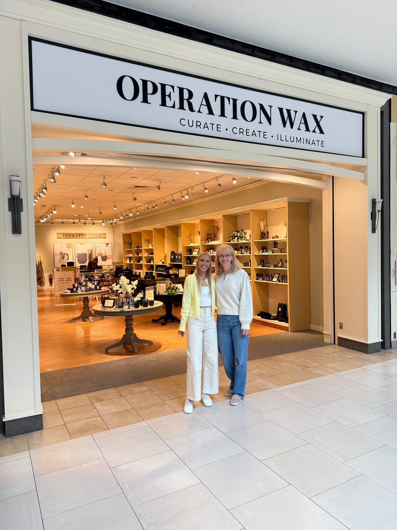 New candle making studio & handcrafted fragrance destination @operationwax just opened @shopsouthridge ☺️✨

My mom and I got the opportunity to preview the store, meet the owner and make our very own candles! The whole experience was so fun!! 💕

Operation Wax is a small, local family-owned business that makes all their candles, lotions, room sprays and perfume balms in house 😊 You can even make your own candle!

If you’re looking for Mother’s Day gifts, graduation gifts, and wedding gifts, make sure to stop in! Or bring your girlfriends, your mom or significant other for a fun date night! 🌼

Yellow cardigan - sized up to a small

Striped wide leg jeans - these are the Sailor jeans from Target, but from last year, so I’m linking a similar pair of wide leg jean from Gap!

White cropped tank - xs

Spring outfit, spring outfits 2026, butter yellow, cardigan outfit, casual Spring outfit, striped jeans

#LTKootd #LTKSeasonal #LTKgrwm