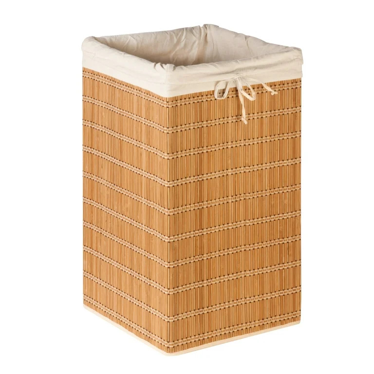 Honey Can Do Bamboo Wicker Laundry Hamper with Removable Canvas Bag - Walmart.com | Walmart (US)