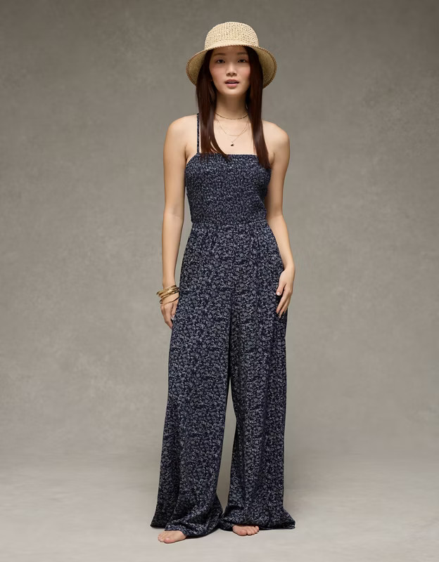 AE Sunchaser Knit Babydoll Jumpsuit | American Eagle Outfitters (US & CA)