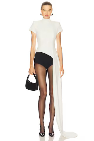 Nadine Merabi Top With Drape in White from Revolve.com | Revolve Clothing (Global)