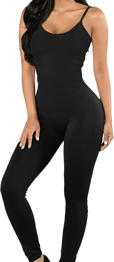 Women Bodysuit Romper Jumpsuits One Piece Body Full Suit Strap Tank with Long Pants Leggings Body... | Amazon (US)