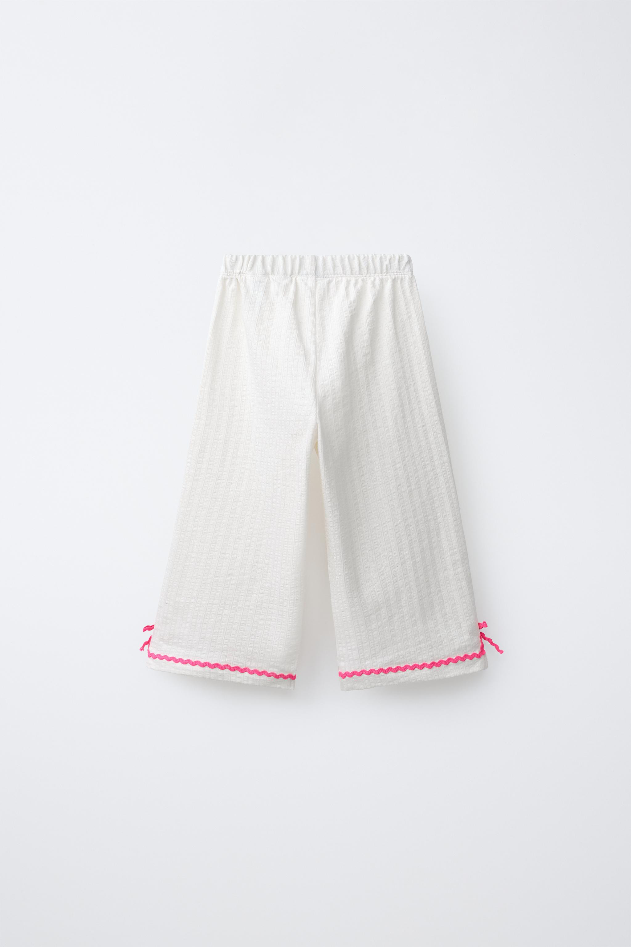 CONTRASTING RIPPLE TEXTURE CULOTTES | Zara US