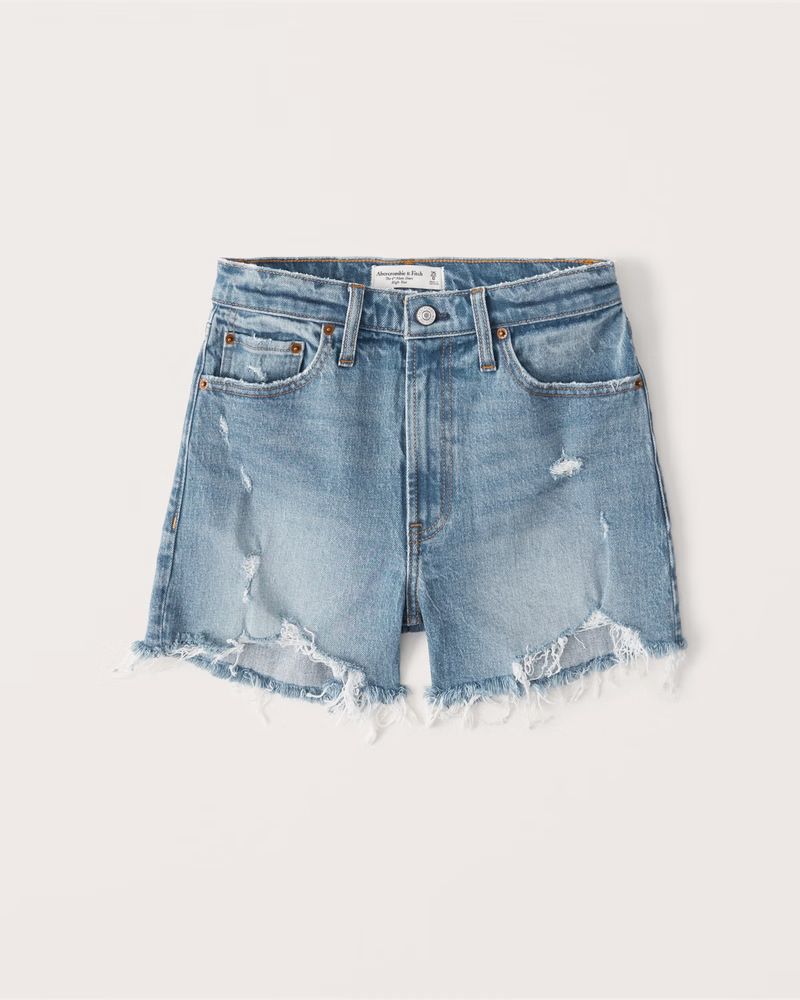 Women's High Rise 4 Inch Mom Shorts | Women's Bottoms | Abercrombie.com | Abercrombie & Fitch (US)