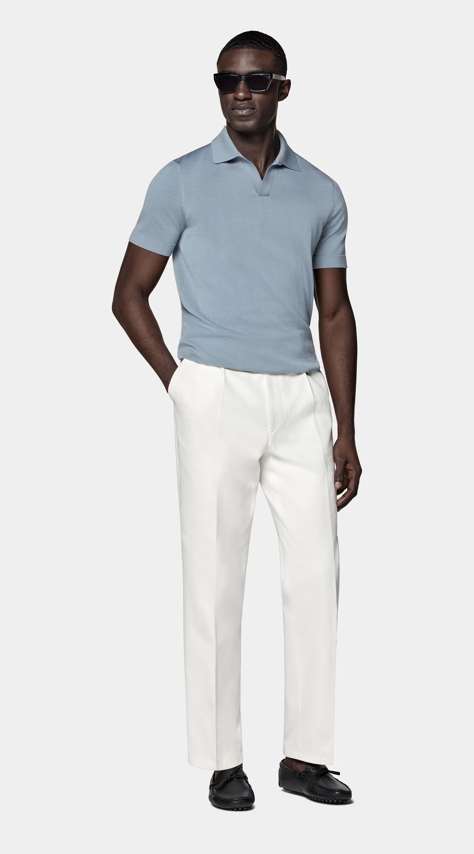 Light Blue Buttonless Polo | Suitsupply (US)