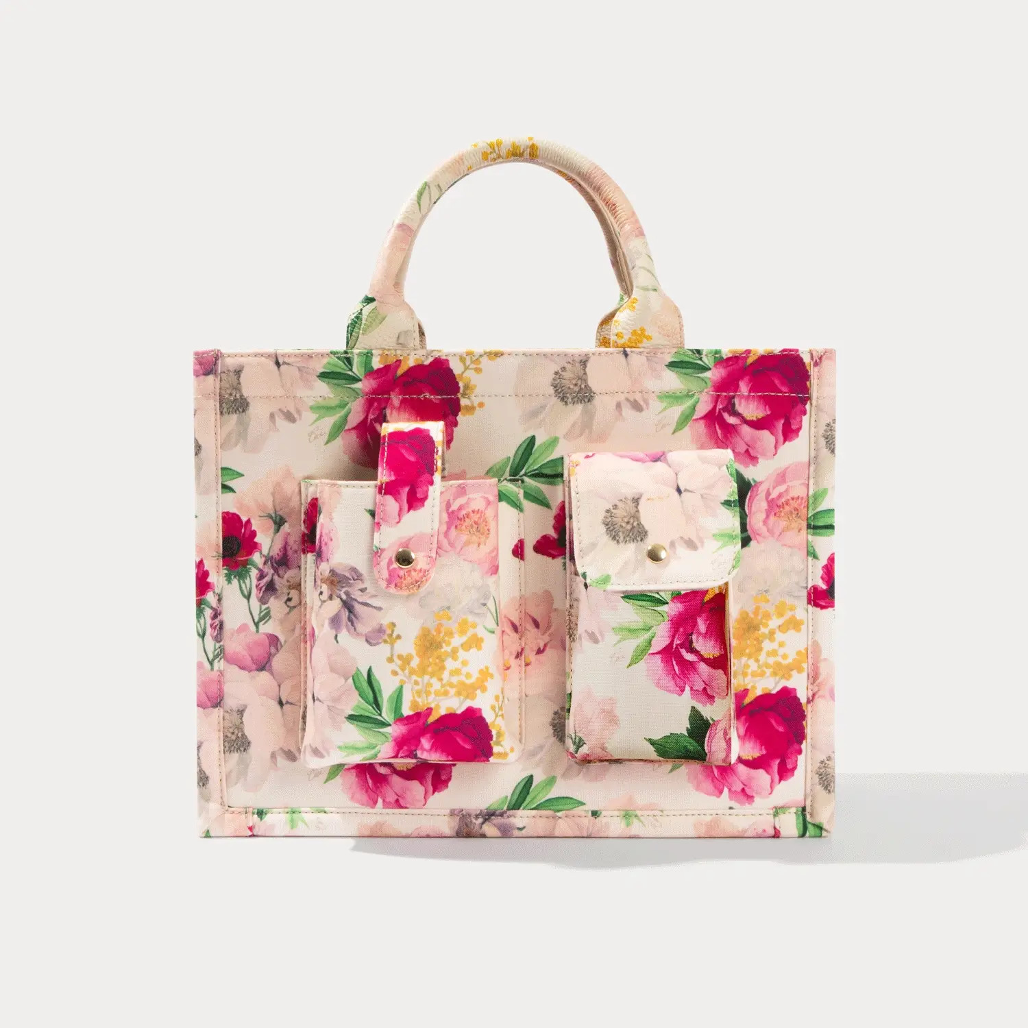 Book Tote - Ceci Ivory Floral/Gold | Bandolier
