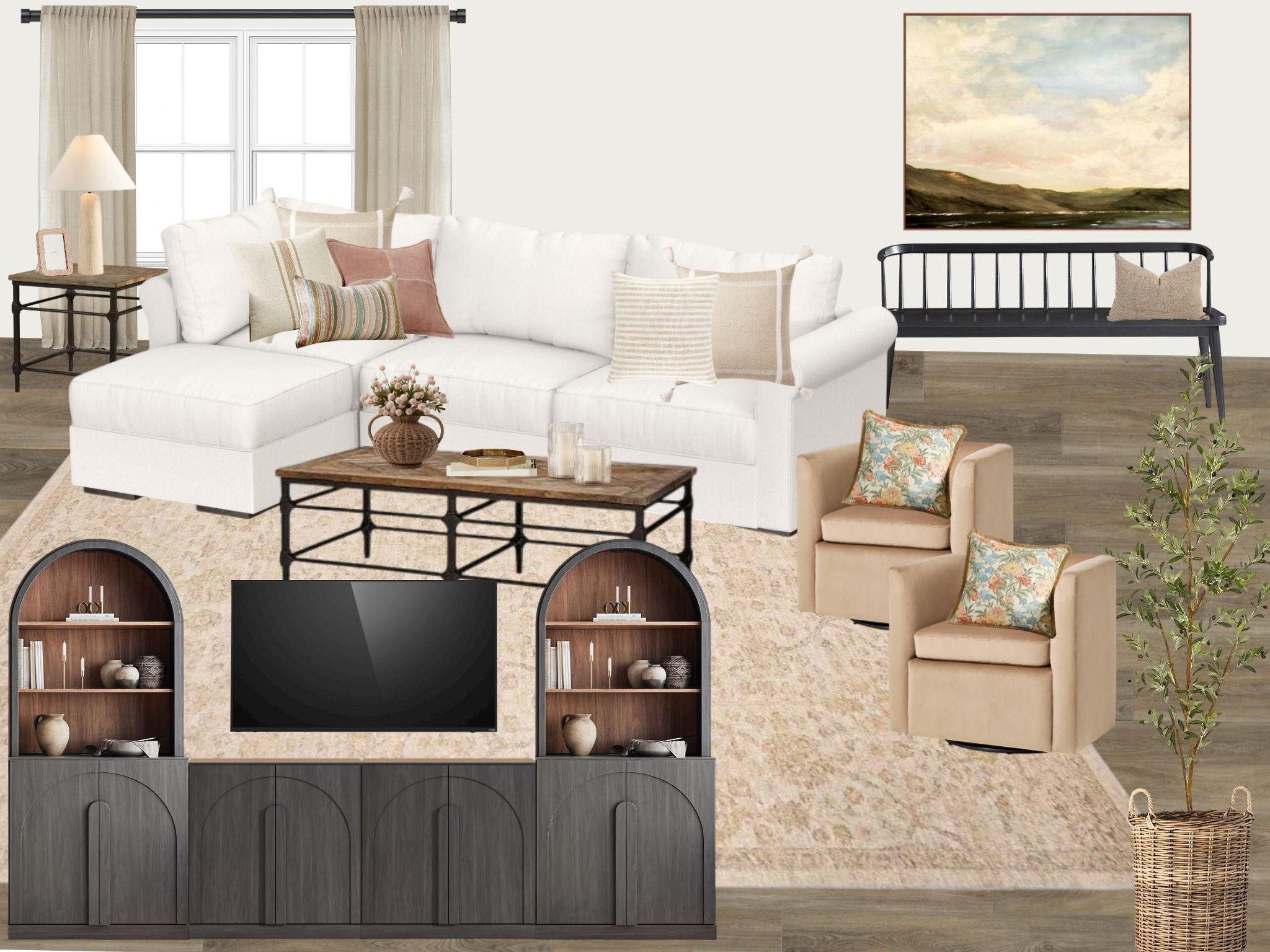 Coastal farmhouse living room design 

#LTKHome