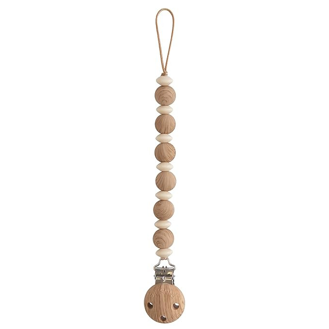 mushie 100% Silicone Baby Pacifier Clip BPA Free | Luna (Faux Wood) | Amazon (US)