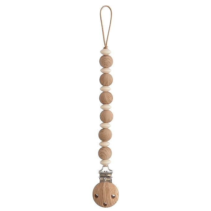 mushie 100% Silicone Baby Pacifier Clip BPA Free | Luna (Faux Wood) | Amazon (US)
