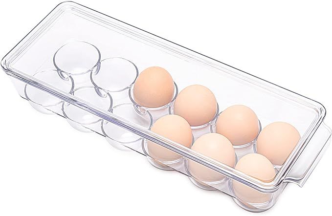 Ambergron 12 Eggs Holder for Refrigerator, Clear Egg Container for Fridge, Kitchen | Amazon (US)
