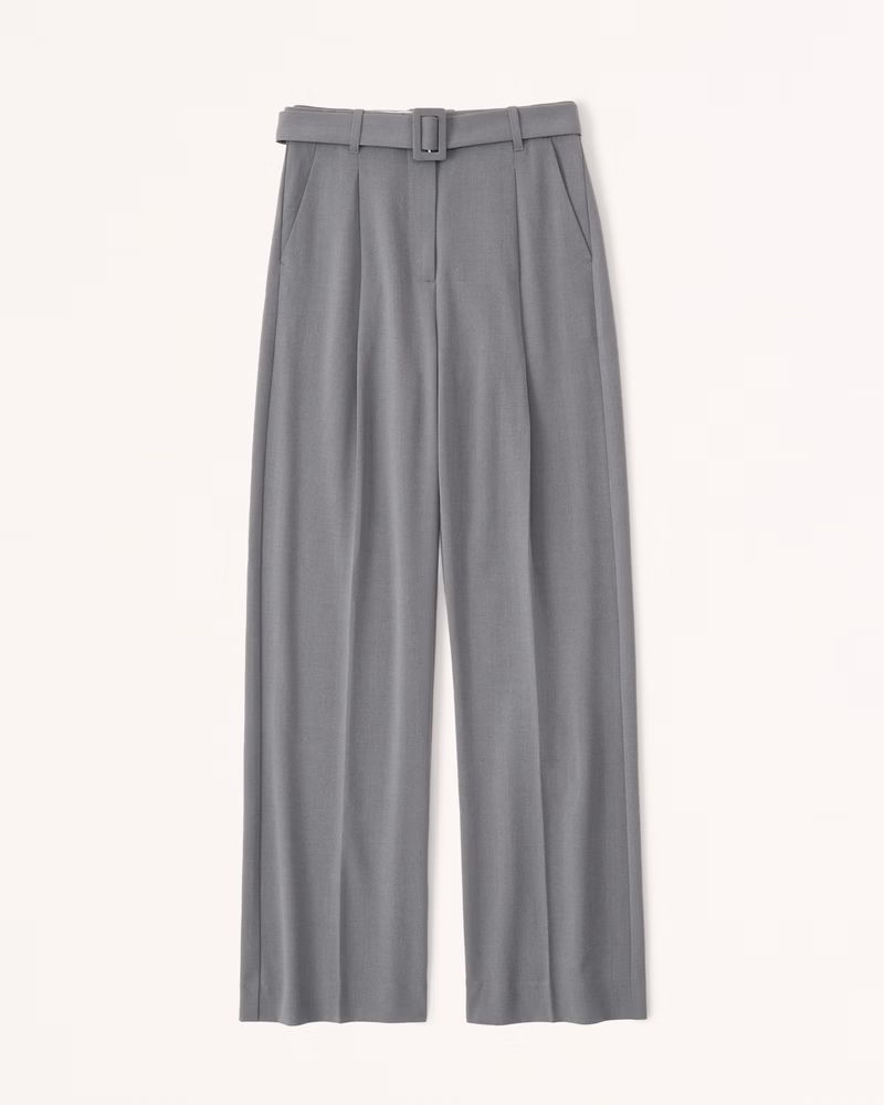 Belted Tailored Wide Leg Pant | Abercrombie & Fitch (US)