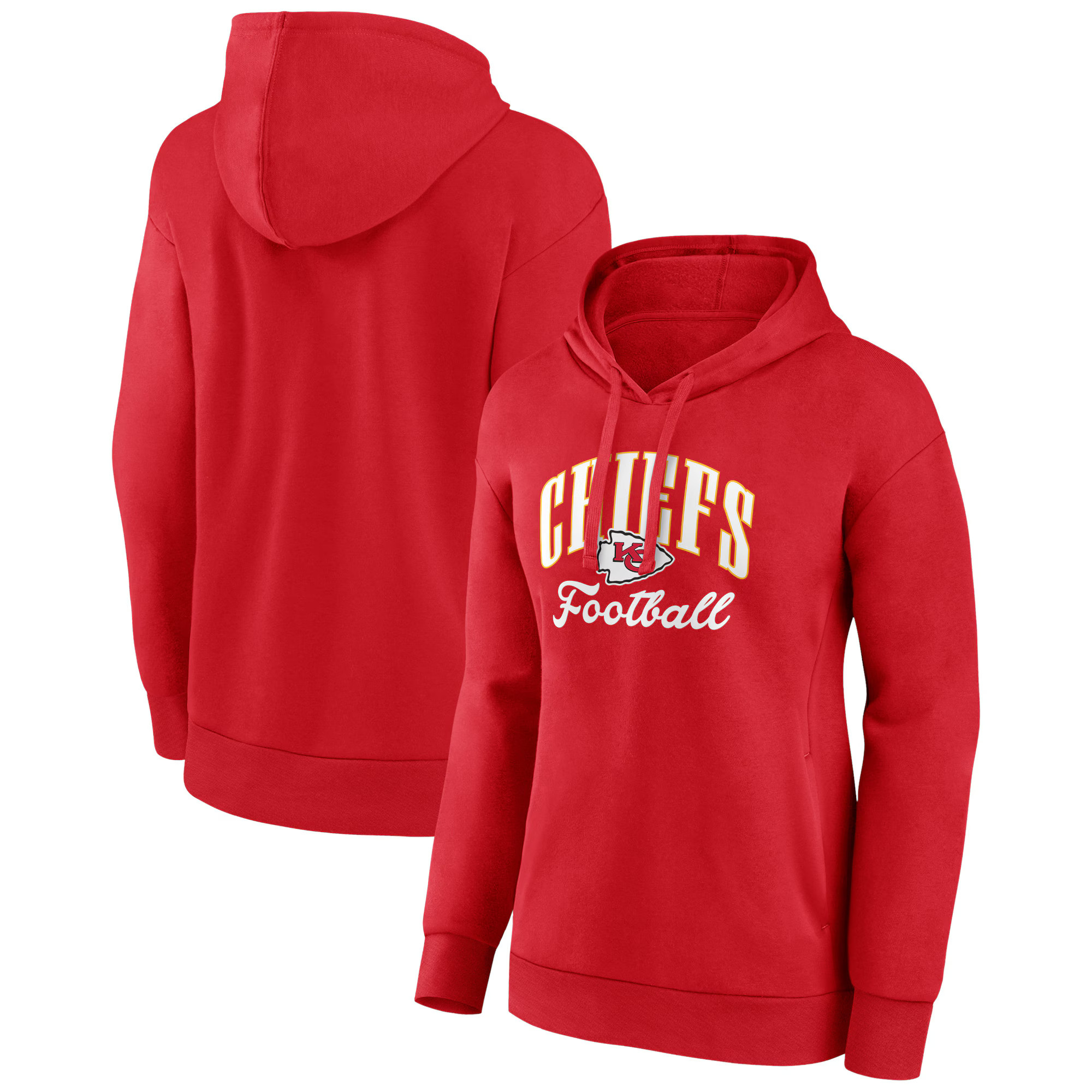 Women's Kansas City Chiefs Fanatics Red Team Logo Victory Script Pullover Hoodie | NFL Shop