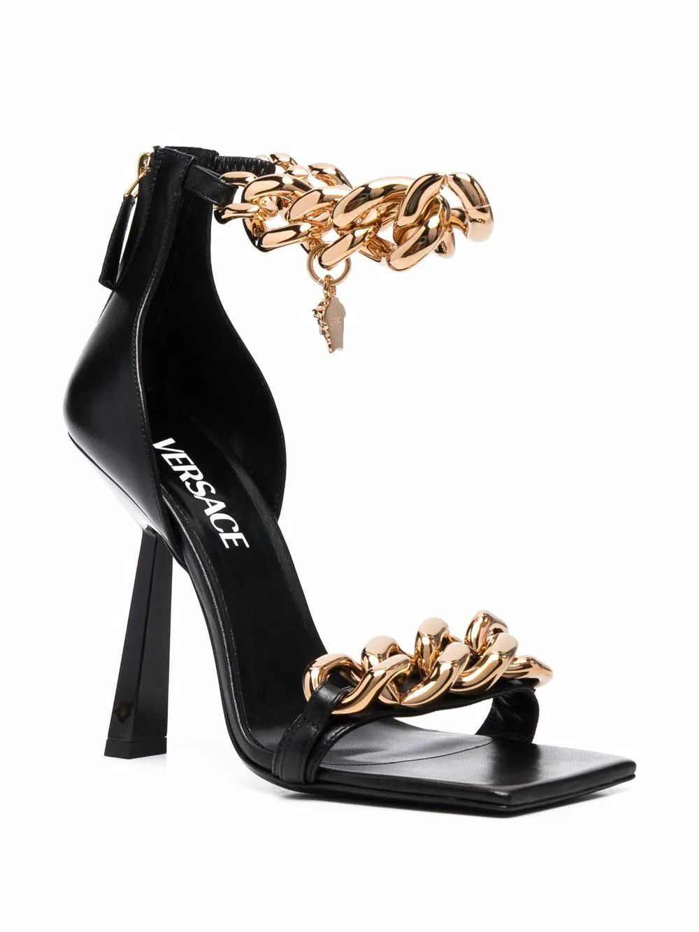 Versace chain-embellished Medusa Sandals - Farfetch | Farfetch Global