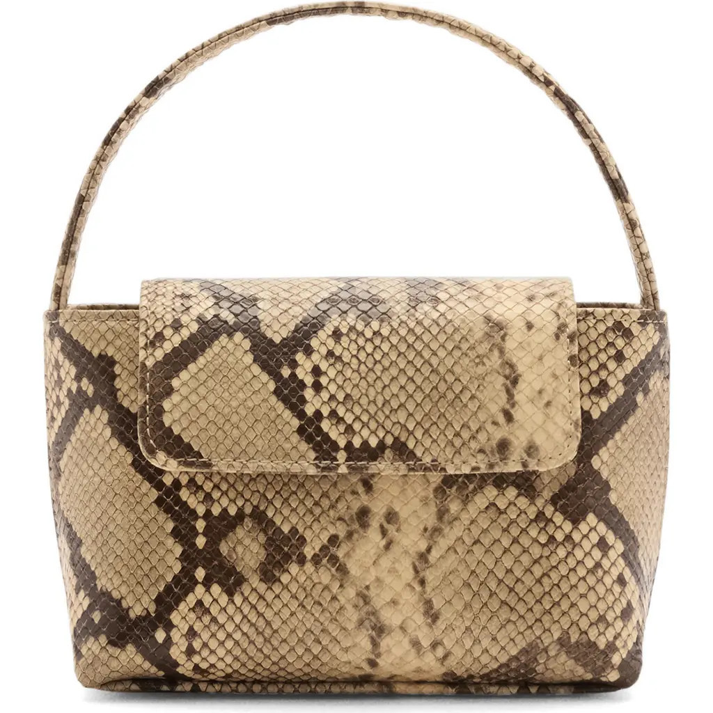 MANGO Croc Embossed Faux Leather Bag in Beige at Nordstrom | Nordstrom