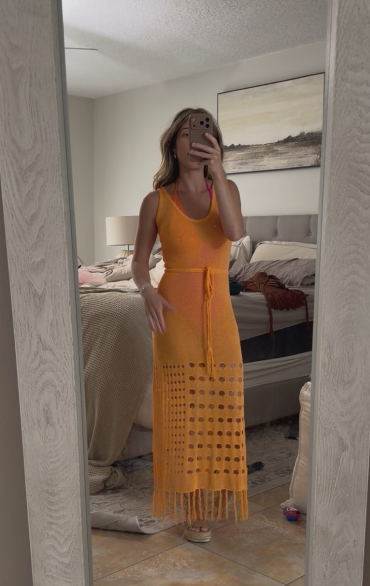 Bright & fun bathing suit cover up! 
🧡🍊🥭🌞

#LTKSwim #LTKSeasonal #LTKPetite
