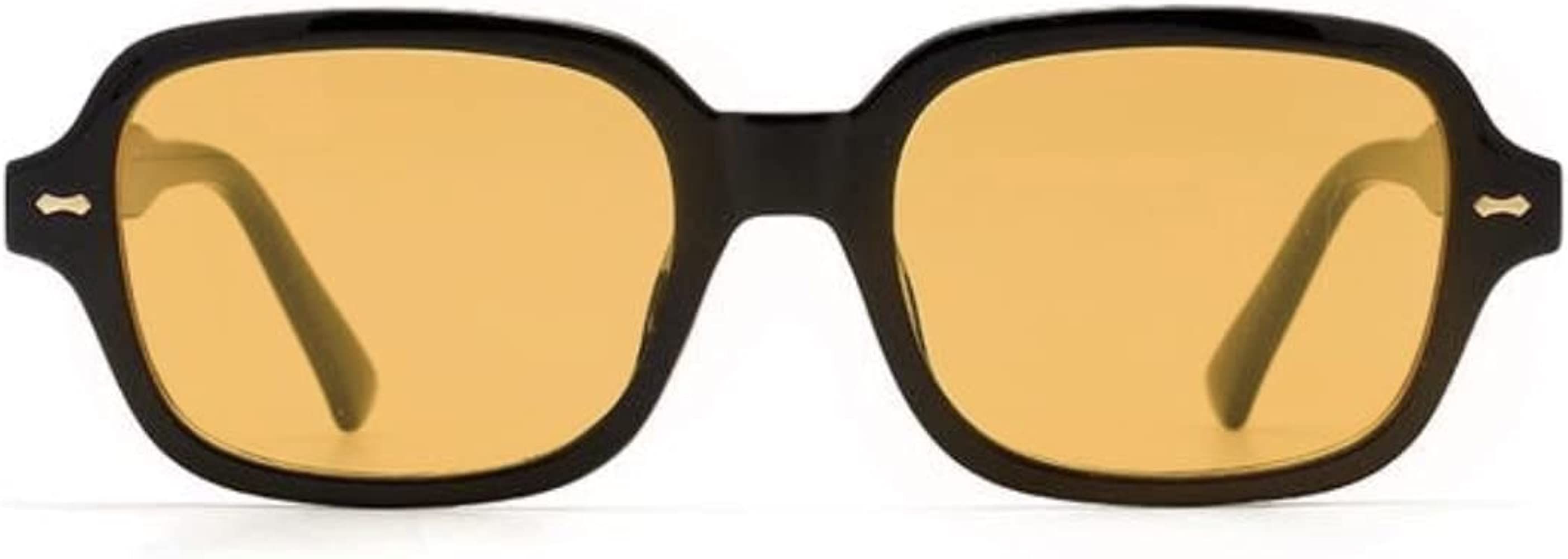 Orange Lens Sunglasses, Yellow Lens Sunglasses, Trendy Retro Orange Sunglasses, Oversized Yellow Sun | Amazon (US)