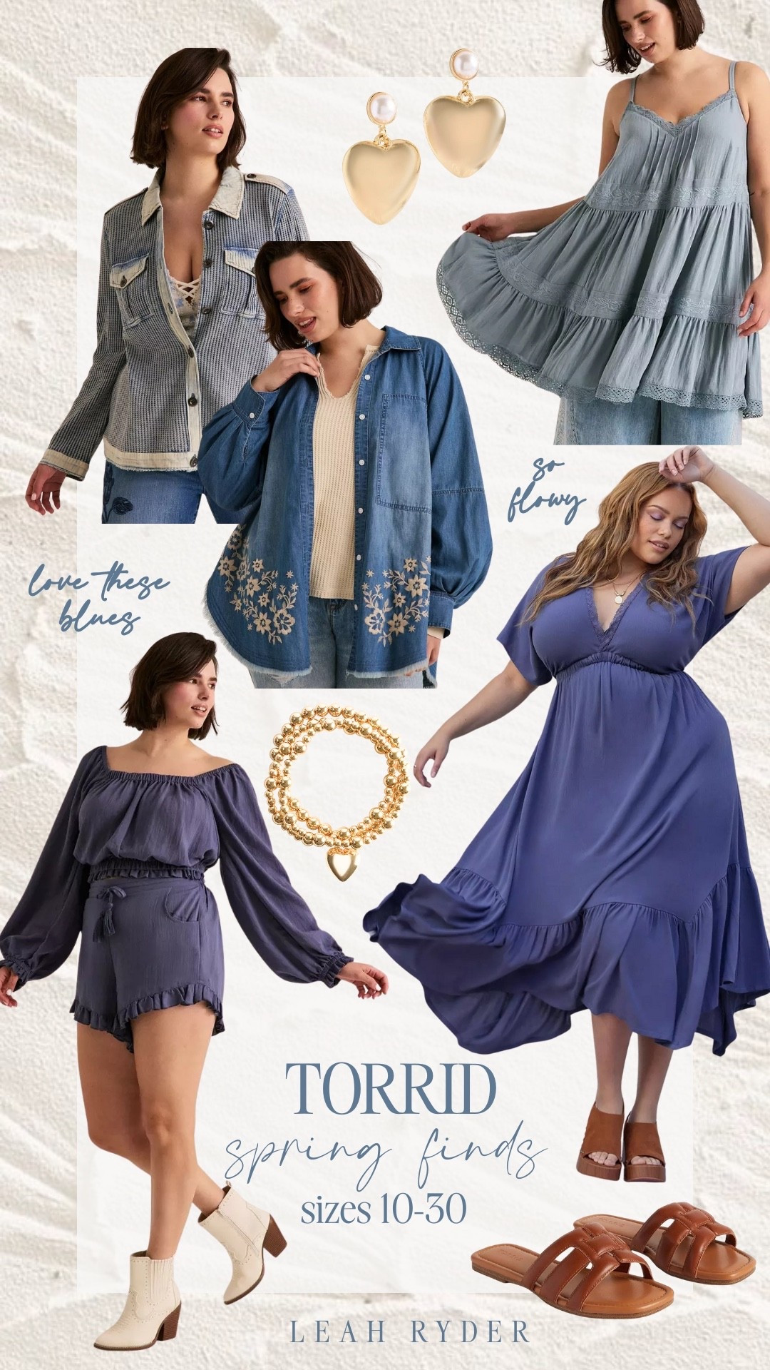 This Torrid spring collection highlights soft blues, lightweight layers, and flowy silhouettes in sizes 10–30. The dresses and tops are airy, flattering, and easy to style for warmer weather. These pieces work well for spring events, casual outings, and transitional layering. A strong option for plus-size spring dresses and relaxed everyday outfits.

#LTKSeasonal #LTKPlusSize