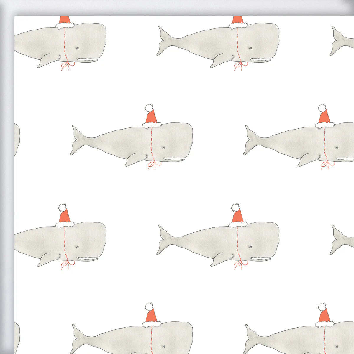 Santa Whale Gift Wrap | Sara Fitz
