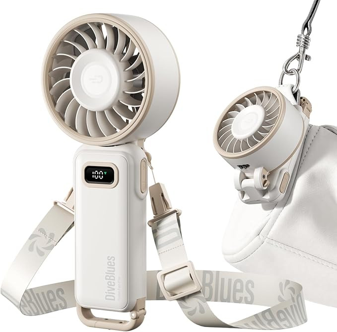 Diveblues Portable Turbo Fan, 100 Speed Handheld Fan with Strong Airflow, Foldable 4 in 1 Persona... | Amazon (US)