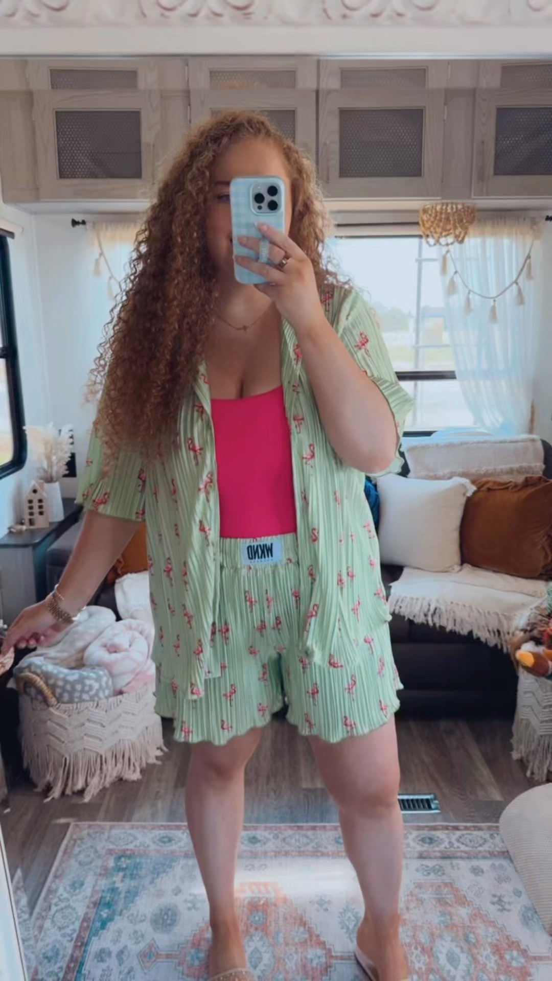 Life's too short for boring outfits. 🩷🦩 This flamingo print set is equal parts bold, comfortable, and fun 🤩The kind of outfit that makes getting dressed feel exciting.💚 WKND Chasers | Pleated Two-Piece Set | Flamingo Print Set | Green Matching Set | Button Down Set | Pleated Shorts Set | Dopamine Dressing | Colorful Outfit | Bold Summer Fashion | Vacation Outfit | Resort Wear | Tropical Outfit | Beach Vacation Style | Summer Matching Set | Fun Print Outfit | Statement Outfit | Casual Chic | Trendy Summer Style | Vacation Fashion | Summer Outfit Inspiration | LTK Fashion | Colorful Style | Playful Fashion | Summer Wardrobe 🦩💚🩷

#LTKdayinmylife #LTKootd #LTKgrwm
