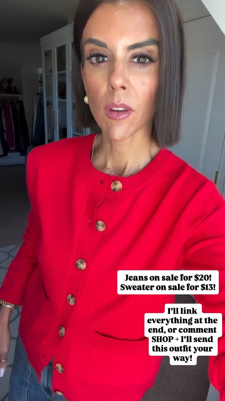 Jeans on sale for $20!
Sweater on sale for $13!