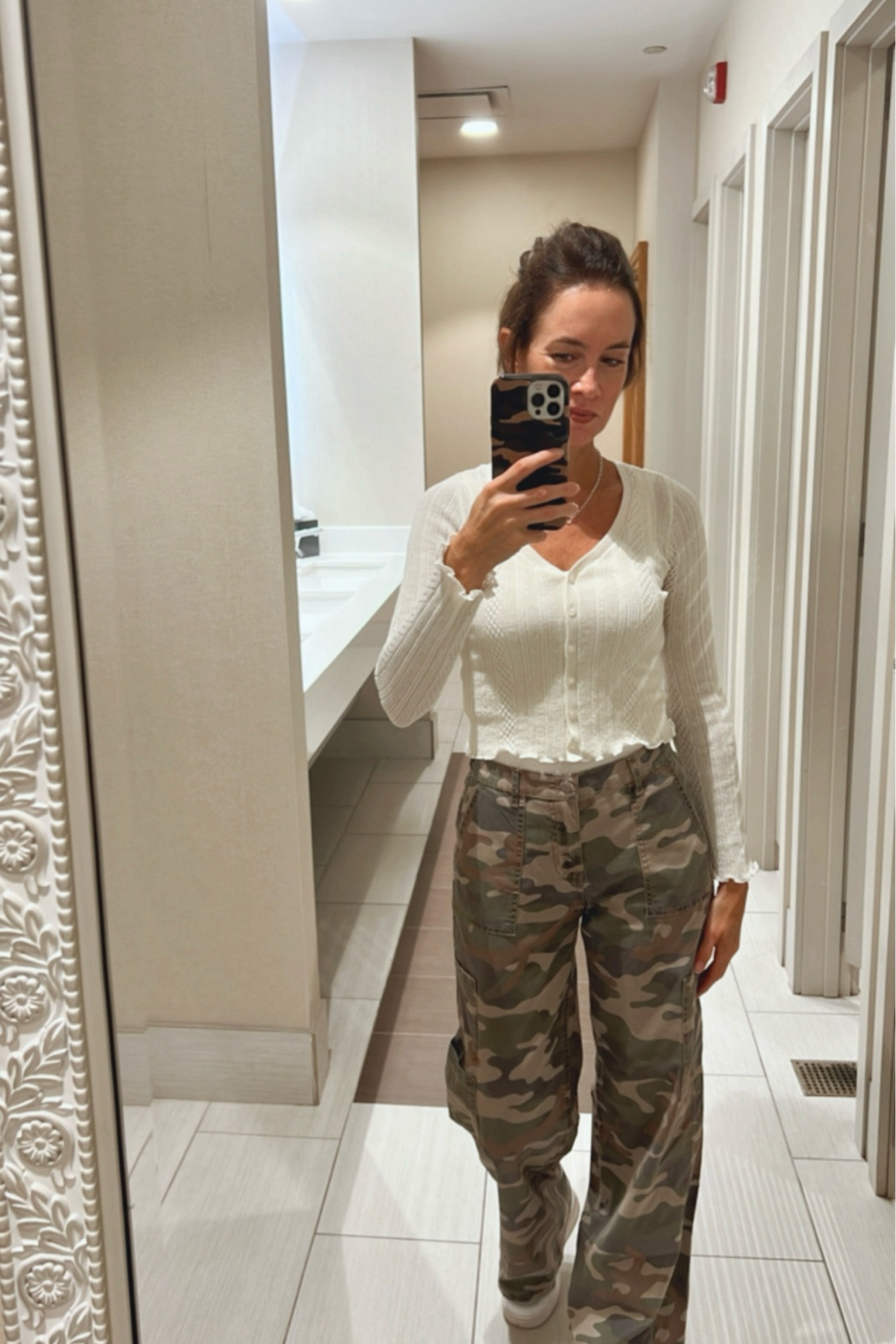 These are the best Camo cargo pants that are only $17! Also this off white cardigan is perfect for fall. 

#LTKOver40 #LTKFallSale #LTKSaleAlert