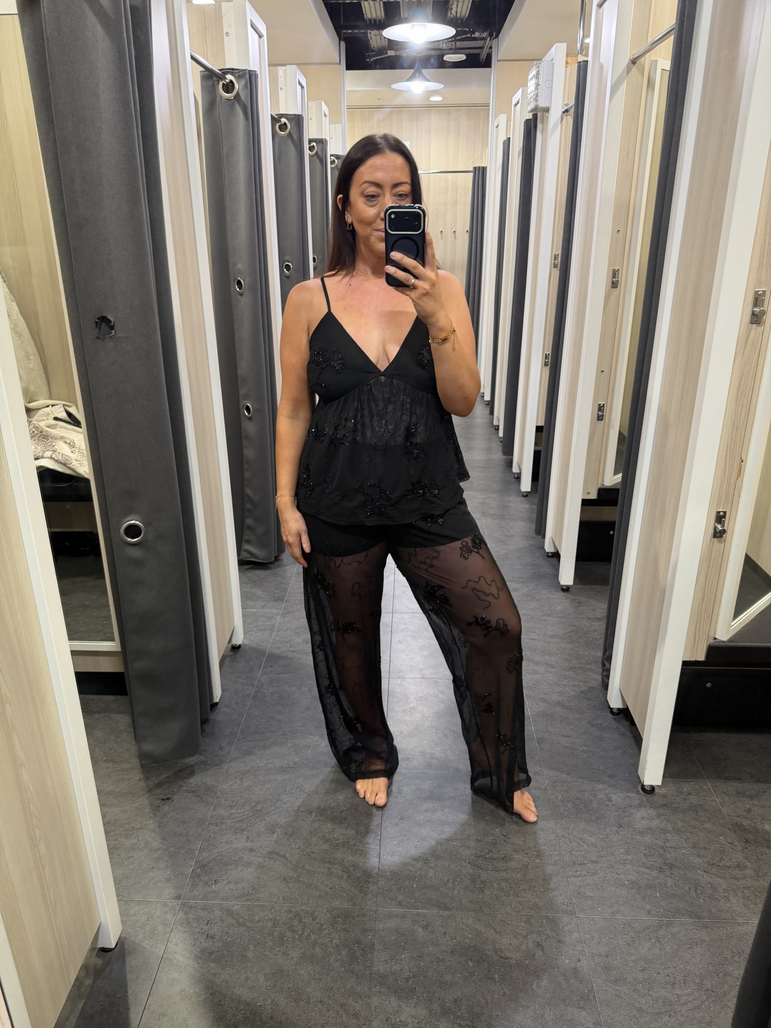 Paula Echevarría mesh printed trousers 

 #LTKuk #LTKsummer #LTKstyletip