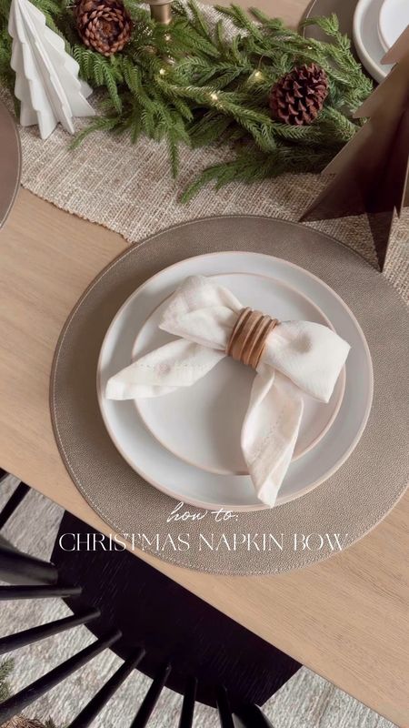 Here’s a simple napkin fold idea for your holiday tables! All you need is a cloth napkin and a napkin ring. Save this for later if you’d like to try it!🎄🎀

#LTKhome #LTKSeasonal #LTKHoliday