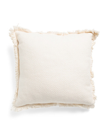 20x20 Cozy Meditation Fringe Pillow | Polyester/Cotton | Marshalls
