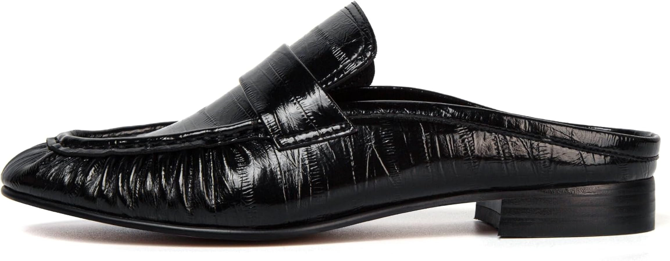 Penny Loafers for Women Chunky Heel Flat Mules Round Toe Slip on Comfortable Loafers Casual Slide... | Amazon (US)