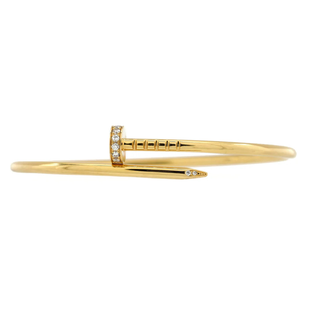 Juste un Clou Bracelet 18K Yellow Gold with Diamonds Small | Rebag