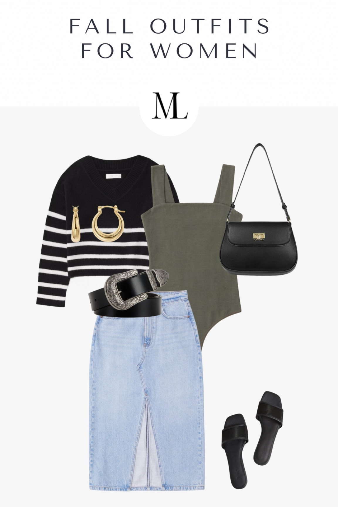 Fall outfit idea with denim midi skirt and a chunky western belt 

#LTKSeasonal #LTKfindsunder100 #LTKstyletip