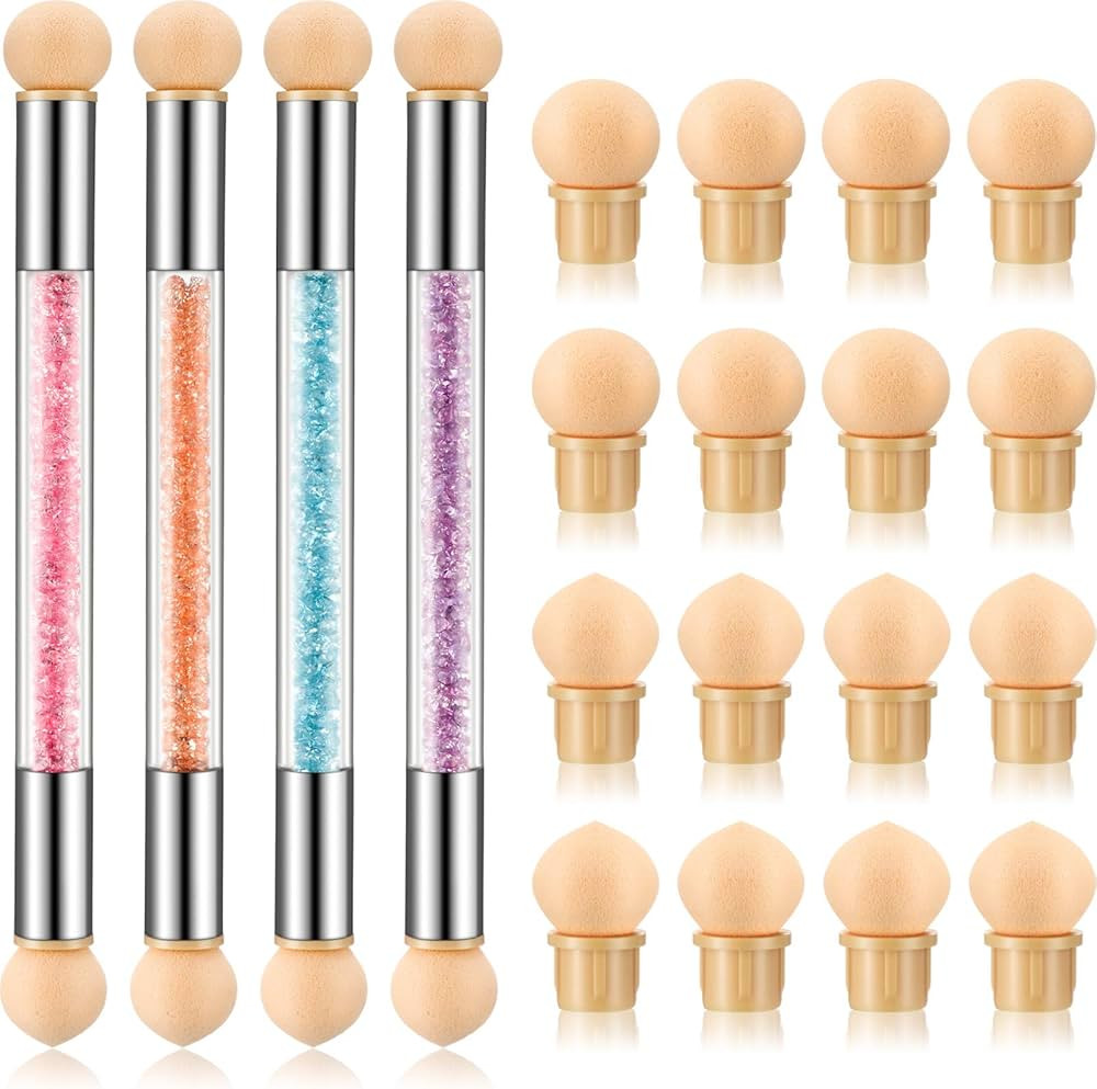 4 Pieces Sponge Nail Brush Picking Dotting Gradient Pen Brush Double Head Sponge Nail Brush Rhine... | Amazon (US)